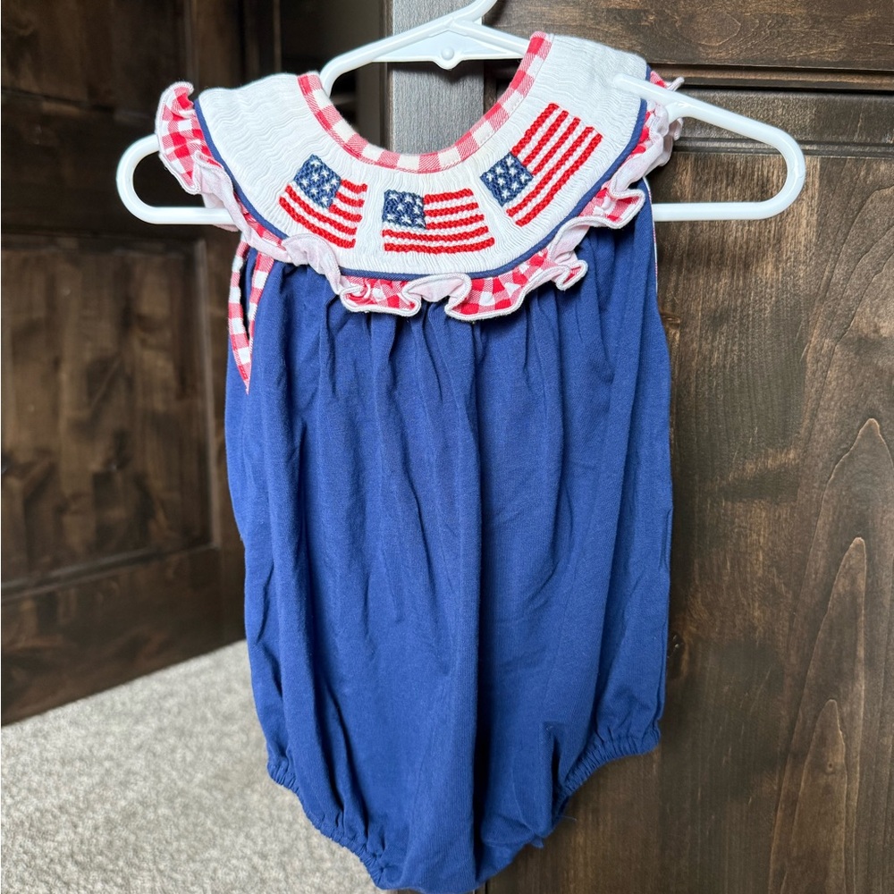 Patriotic Baby Romper with Flag Design